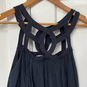 Flowy Linen blend Navy Top